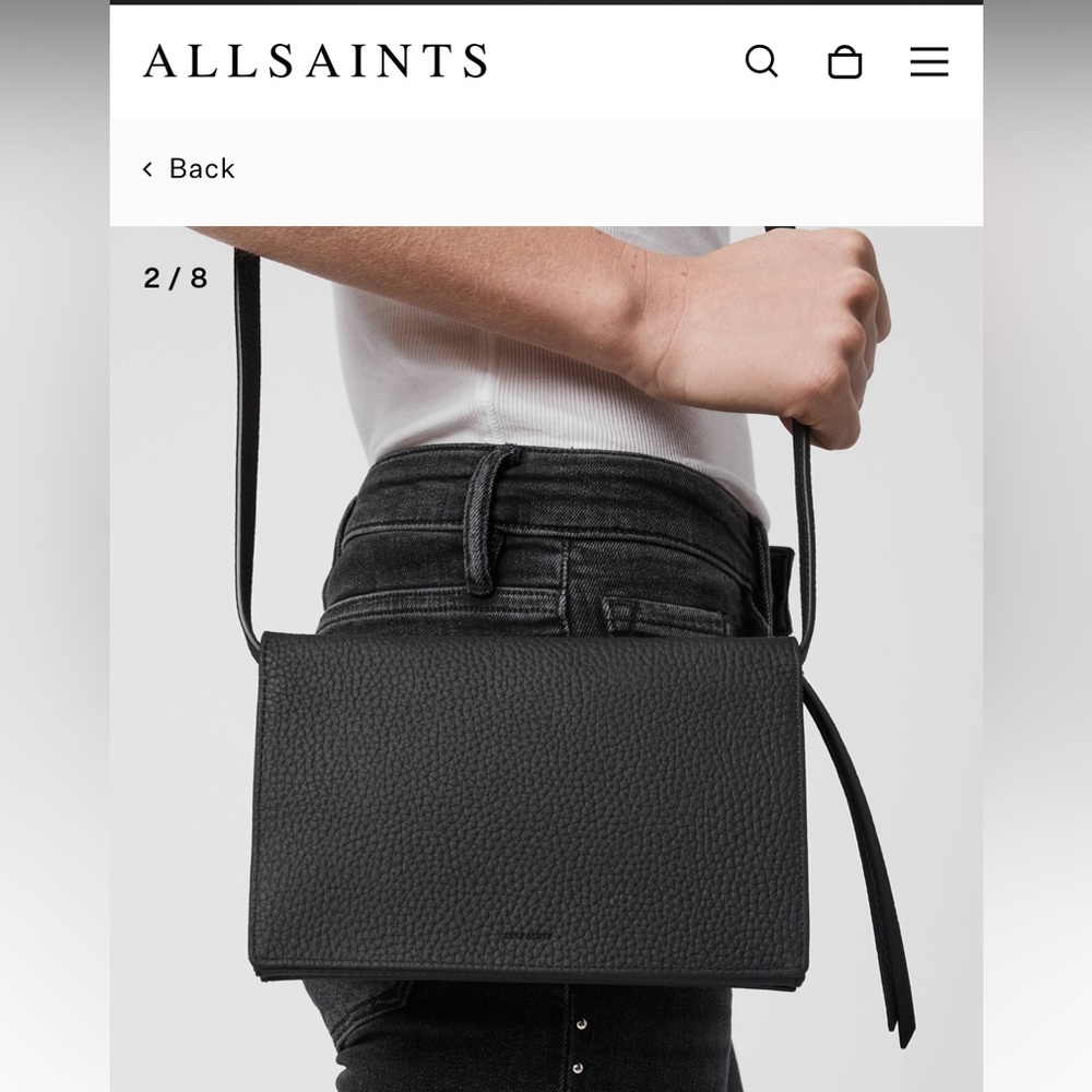 NWT All saints black crossbody chain bag